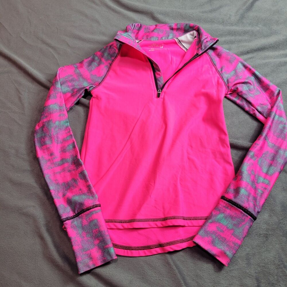 BCG Pullover Girls 6 Long‎ Sleeve Shirt Barbie Pink Thumb Hole Athletic Stretch